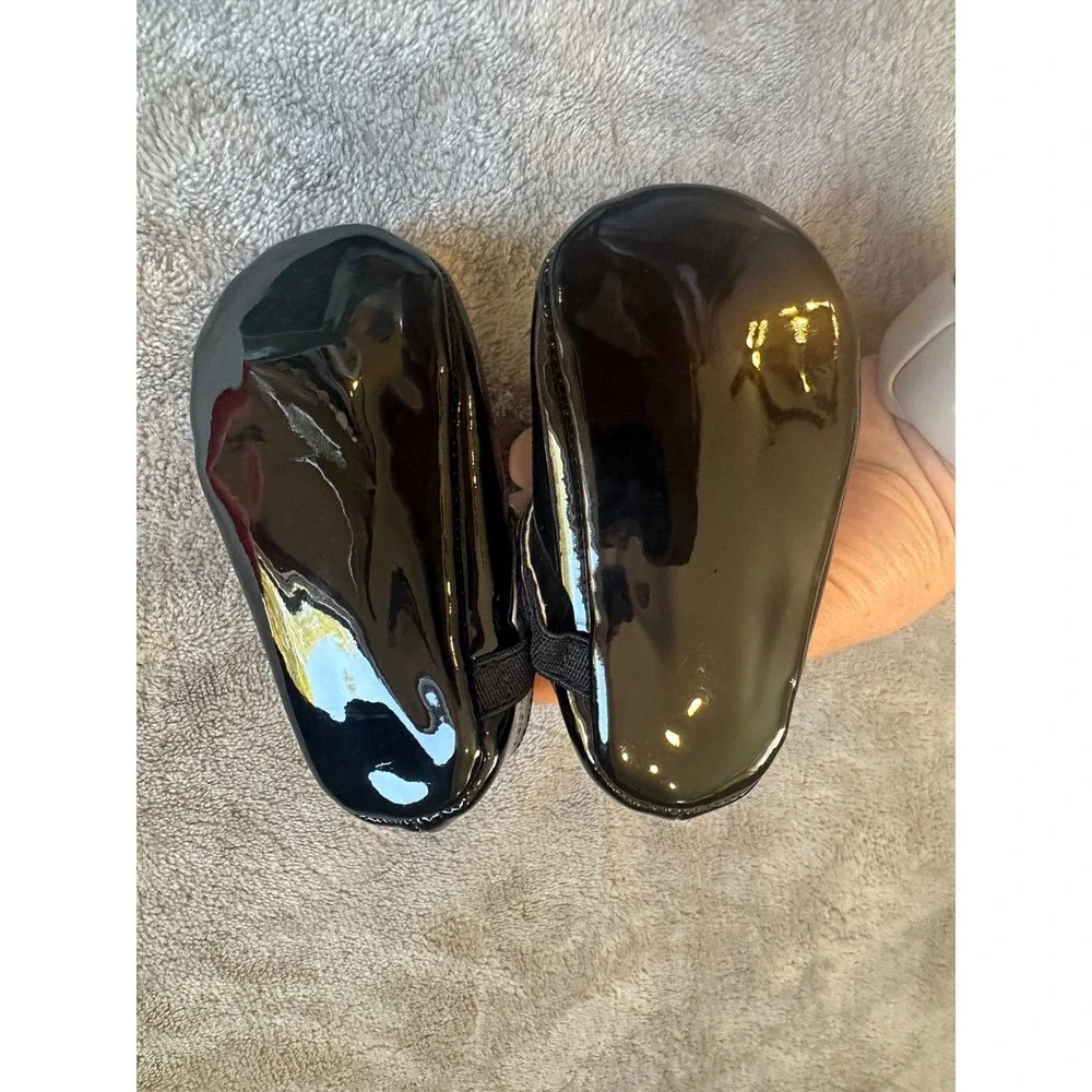 Childrens Place Baby Girls Black Patent Rhinestone Mary Jane Shoes 0-3M Dressy‎